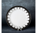 Dekoratívny tanier EMELIA 03 biely / strieborný