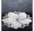 Dekorativní talíř SIENA 04 bílý / stříbrný
