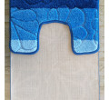 Sada koupelnových koberečků Montana 01 s výřezem - modrá