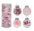 Vianočné guľky - ružové SYSD1688-088 (24ks)