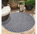 Obojstranný koberec DuoRug 5842 sivý kruh 
