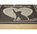 Rohožka FLEX 119149/80 Welcome, kočka, grafitová / stříbrná