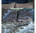 Sametový povlak na polštář EVA MINGE AISHA 3D - modrý/černý