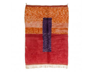 Ručně tkaný vlněný koberec BERBER MR4015 Beni Mrirt berber geometrický, červený / oranžový