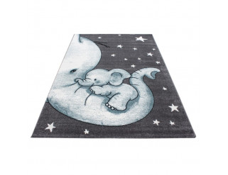 Detský koberec Kids Spiaci sloník modrý