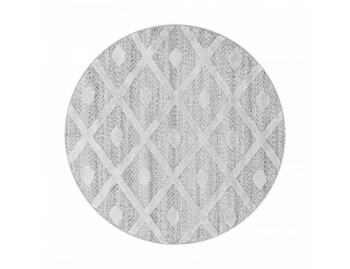 Koberec 3D La Casa PISA romby krémově šedý, kruh