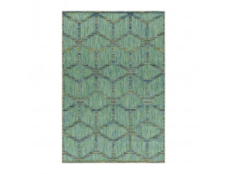 Šnúrkový koberec Bahama 3D romby zelený 
