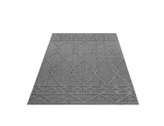 Šňůrkový koberec Patara boho šedý