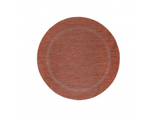 Šnúrkový koberec Relax ramka tehlový, kruh