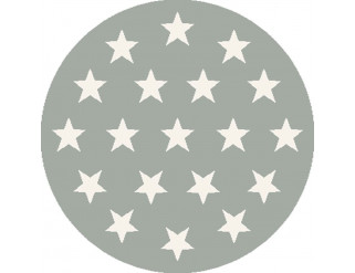 Koberec HVĚZDIČKY šedý kruh