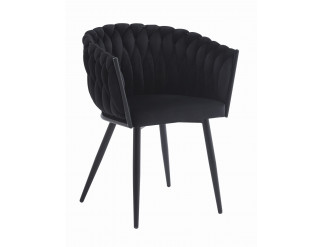 Set dvou jídelních židlí ORION sametové černé (2ks)