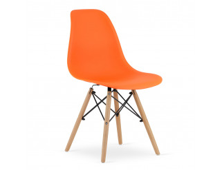 Set tří jídelních židlí OSAKA oranžové (hnědé nohy) (3ks)