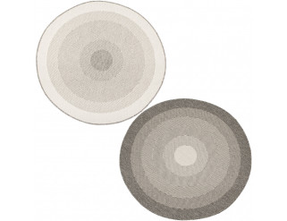 Šňůrkový oboustranný koberec Brussels 205195/10010 šedý / krémový kruh