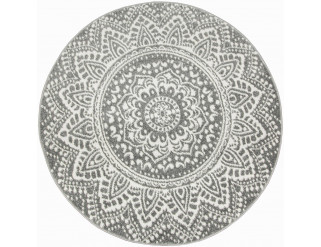 Koberec Lima G757A mandala, krémový / šedý kruh