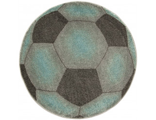 Koberec Lima G758A Football, grafitový / tyrkysový kruh