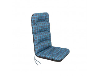 Polštář na lehátko/židle BASIA károvaný, modrý