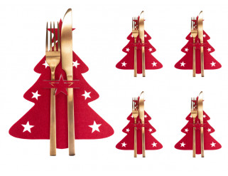 Vianočný obal na príbory - stromček