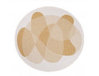 Obojstranný koberec DuoRug 5835 okrovo žltý kruh 