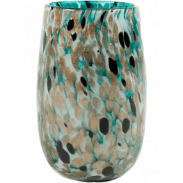 Leia Vase shiny Aqua 12x18 cm