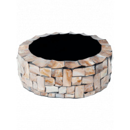 Oceana pearl Table Planter Cylinder brown 36x13 cm