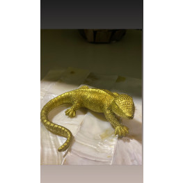 Animal decoration Lizard (jašterica) gold 12 cm