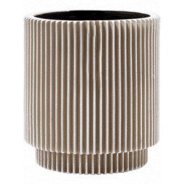 Kvetináč Capi Nature Vase Cylinder Groove II Ivory béžový 11x12 cm