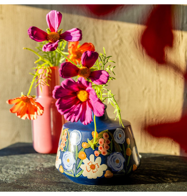 Váza FLORAL AURA granátová s květinami 884318