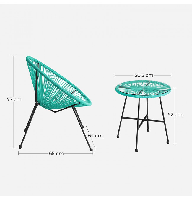 Záhradné stoličky so stolíkom GGF013C02