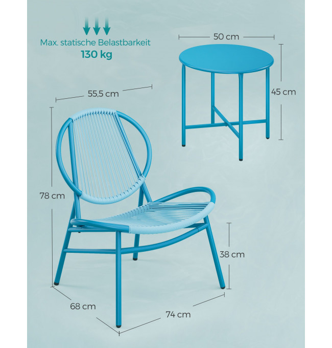 Záhradné stoličky so stolíkom GGF021L01