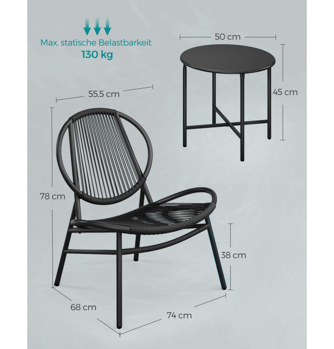 Záhradné stoličky so stolíkom GGF021B01