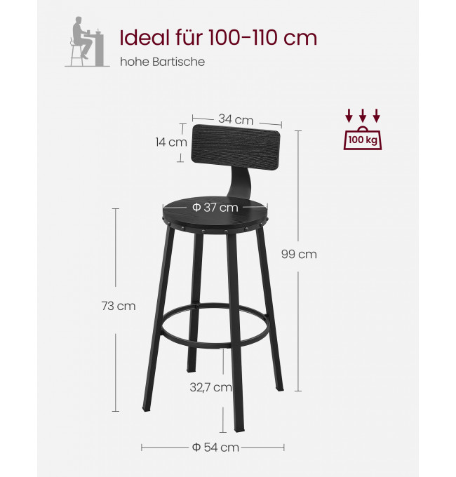 Set vysokých barových stoličiek LBC026B56V1