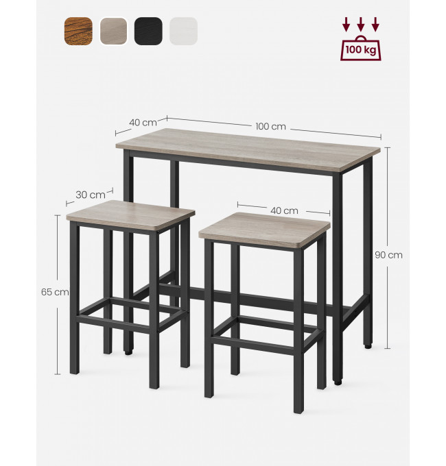 Barový stůl s židlemi LBT218B02