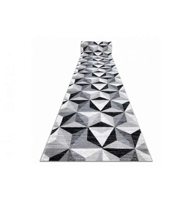 Behúň ARGENT - W6096 trojuholníky 3D sivý / čierny