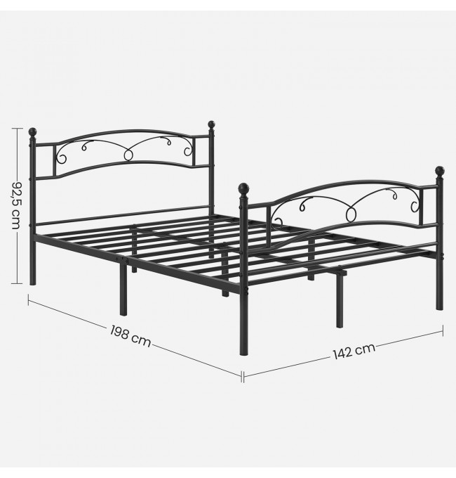 Kovová manželská posteľ 140 cm RMB073B01