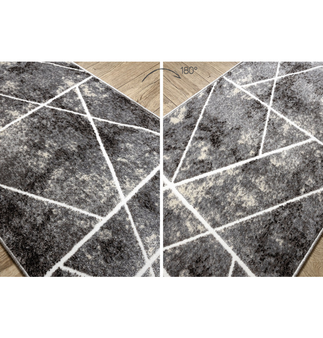 Behúň MATEO 8031/644 geometrický, trojuholníky - štrukturálny sivý