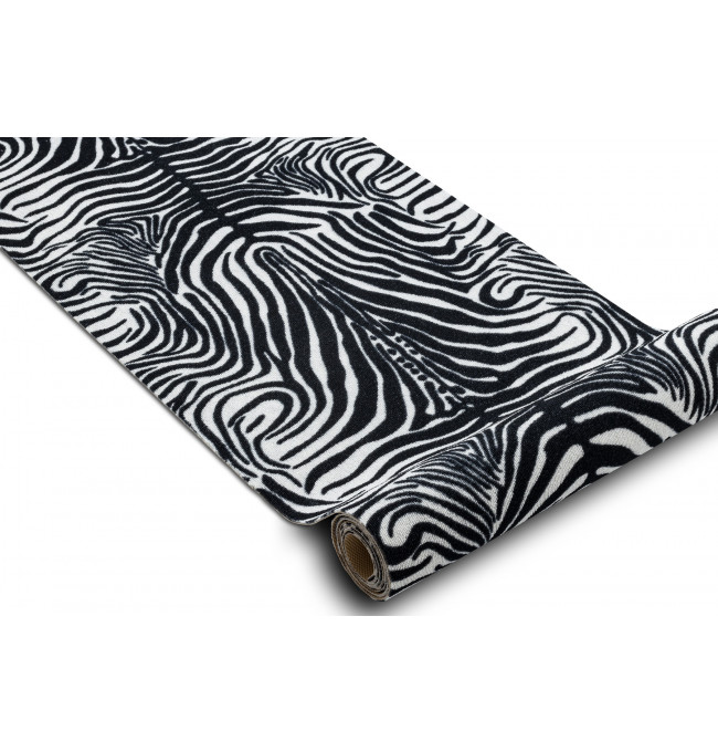 Protišmykový behúň DIGITAL zebra, biely / čierny