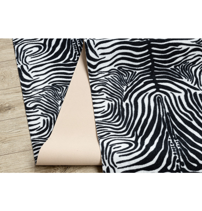 Protišmykový behúň DIGITAL zebra, biely / čierny