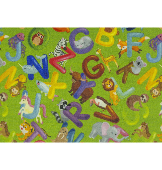 Dětský koberec Alfabet 12 zelený