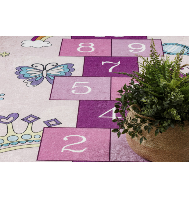 Detský koberec protišmykový BAMBINO 2285 Triedy, čísla ružový