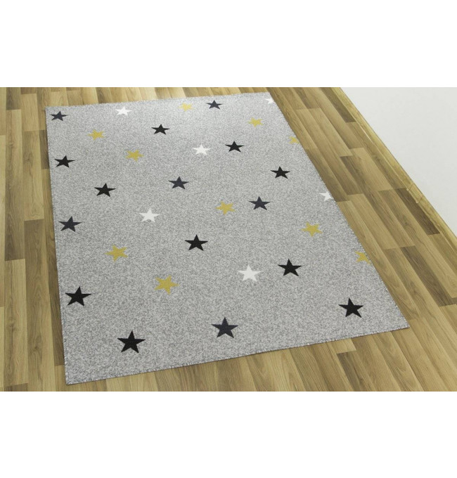 Dětský metrážový koberec Stars 09 mix šedý