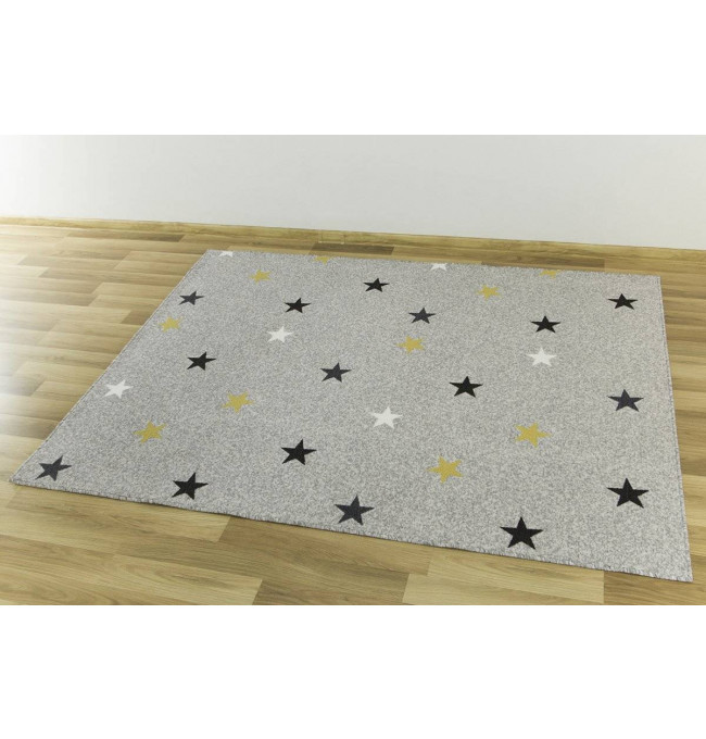 Dětský metrážový koberec Stars 09 mix šedý
