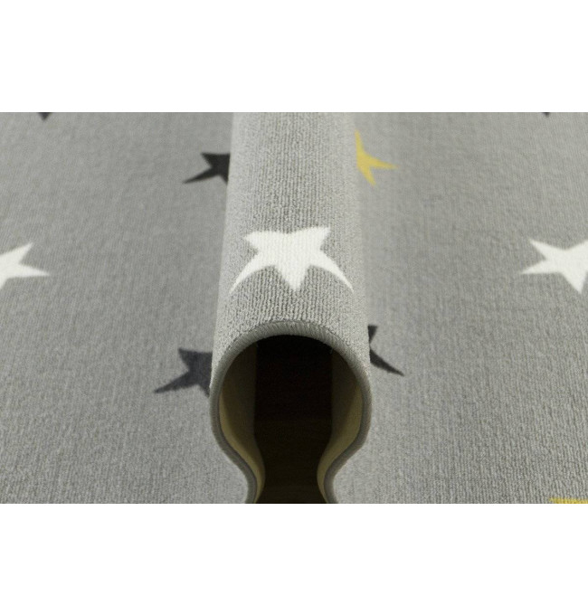 Dětský metrážový koberec Stars 19 šedý