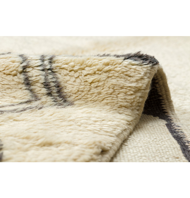 Ručně tkaný vlněný koberec BERBER MR1801 Beni Mrirt berber Boho, béžový / šedý