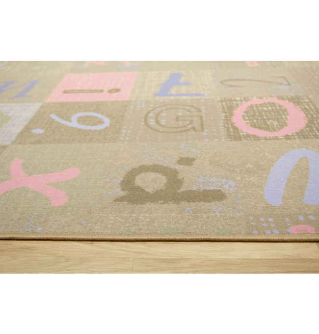 Dětský koberec Blackboard - béžový / růžový