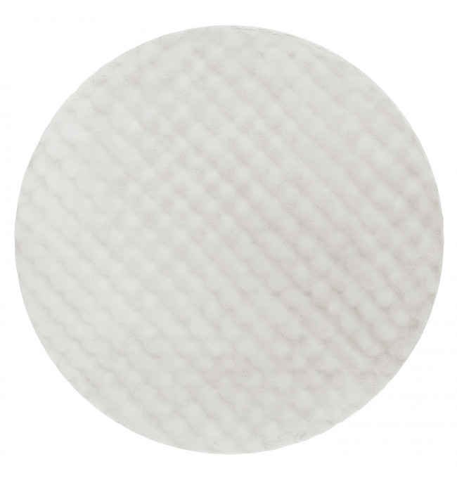Koberec BUBBLE biely 11 štrukturálny 3D, kruh