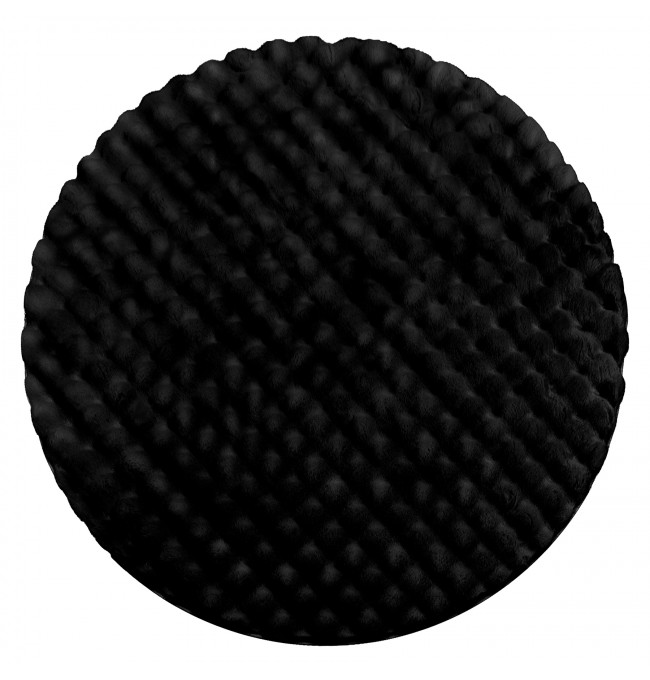 Koberec BUBBLE čierny 25 štrukturálny 3D, kruh