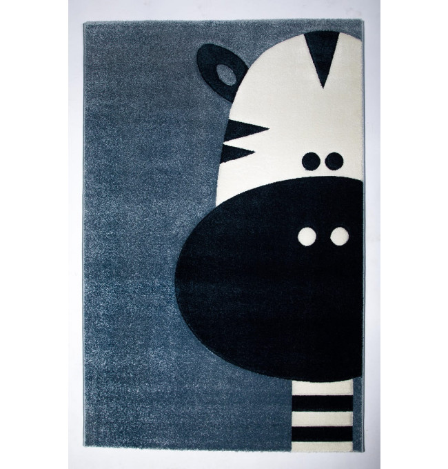 Detský koberec 3D zebra, modrý