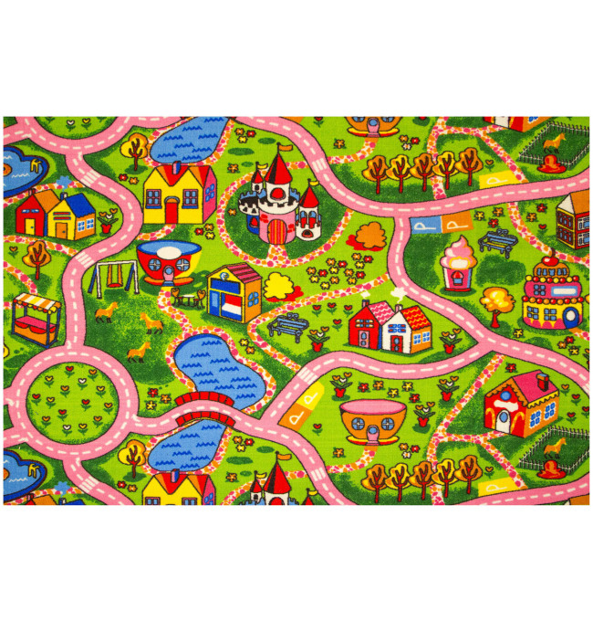 Detský koberec Amazing Town ružové uličky