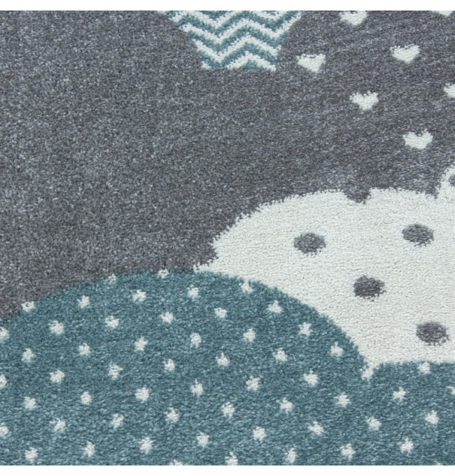 Dětský koberec Bambi mraky tyrkysový kruh