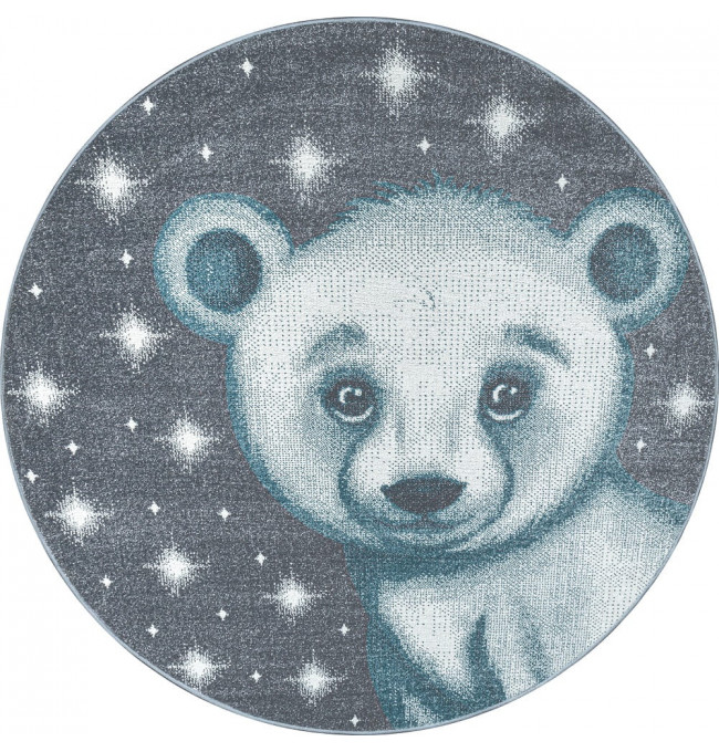 Dětský koberec Bambi medvěd modrý kruh
